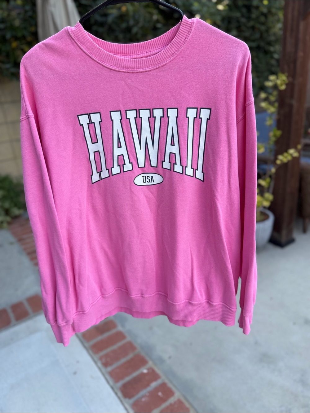 Hollister Pink 'HAWAII USA' Crewneck Sweatshirt